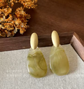 Jade | Stone gold earrings